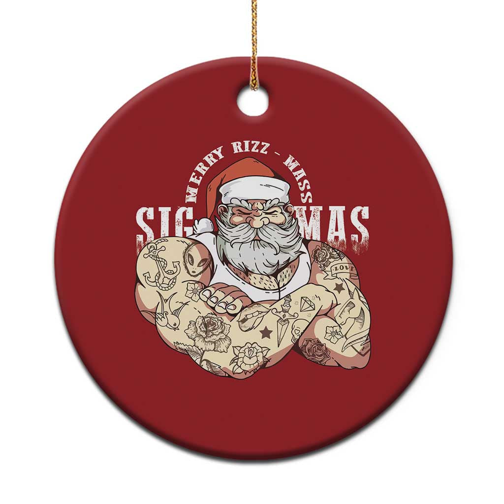 Funny Xmas Santa Christmas Ornament Merry Rizzmas Sigmas Charisma Rizz Santa TS11