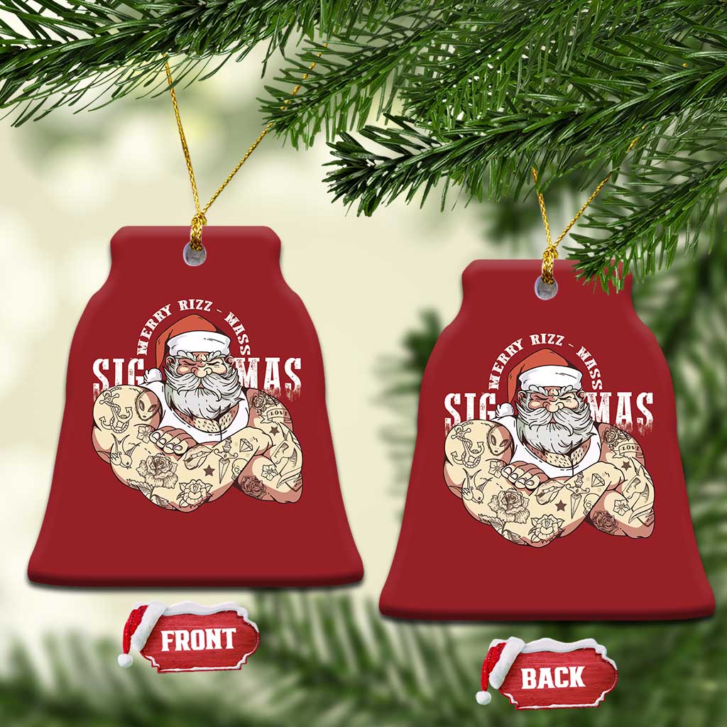 Funny Xmas Santa Christmas Ornament Merry Rizzmas Sigmas Charisma Rizz Santa TS11