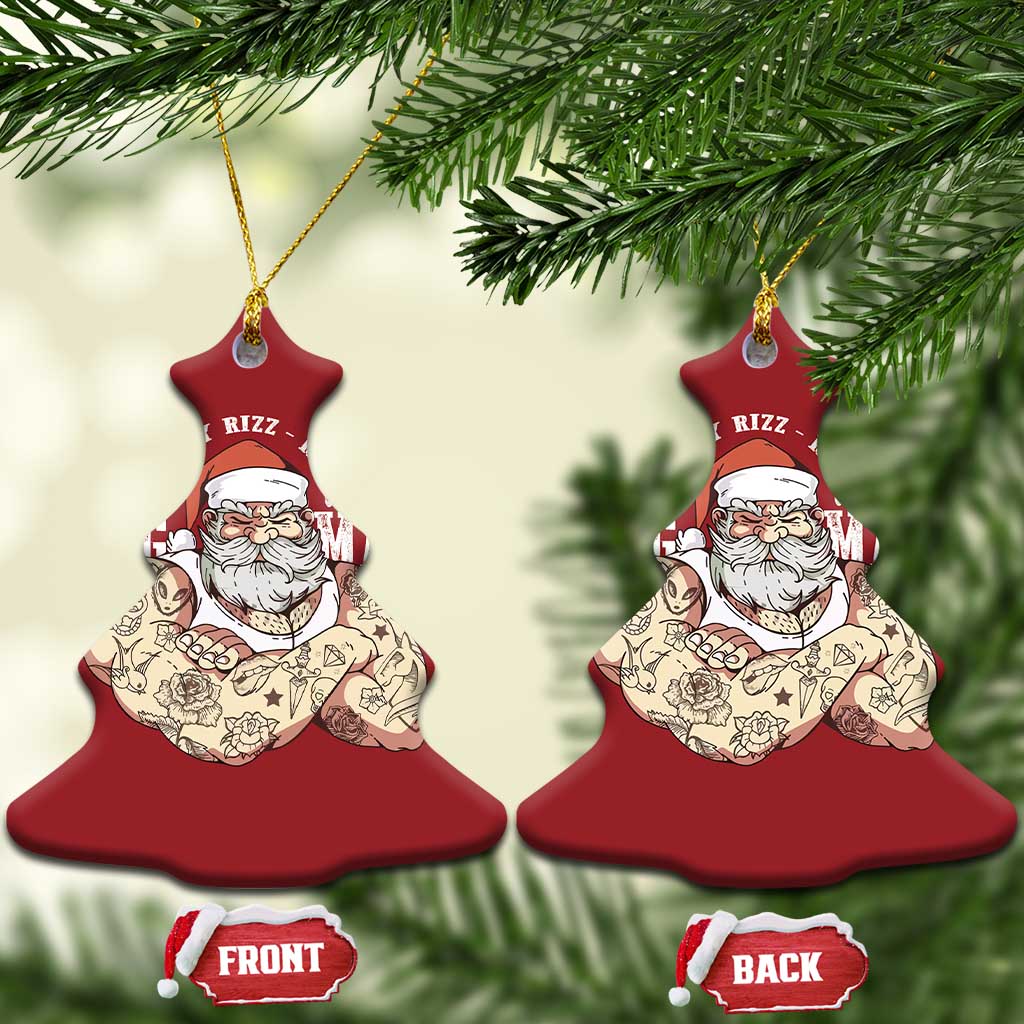 Funny Xmas Santa Christmas Ornament Merry Rizzmas Sigmas Charisma Rizz Santa TS11