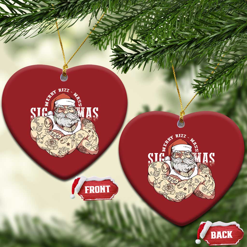 Funny Xmas Santa Christmas Ornament Merry Rizzmas Sigmas Charisma Rizz Santa TS11