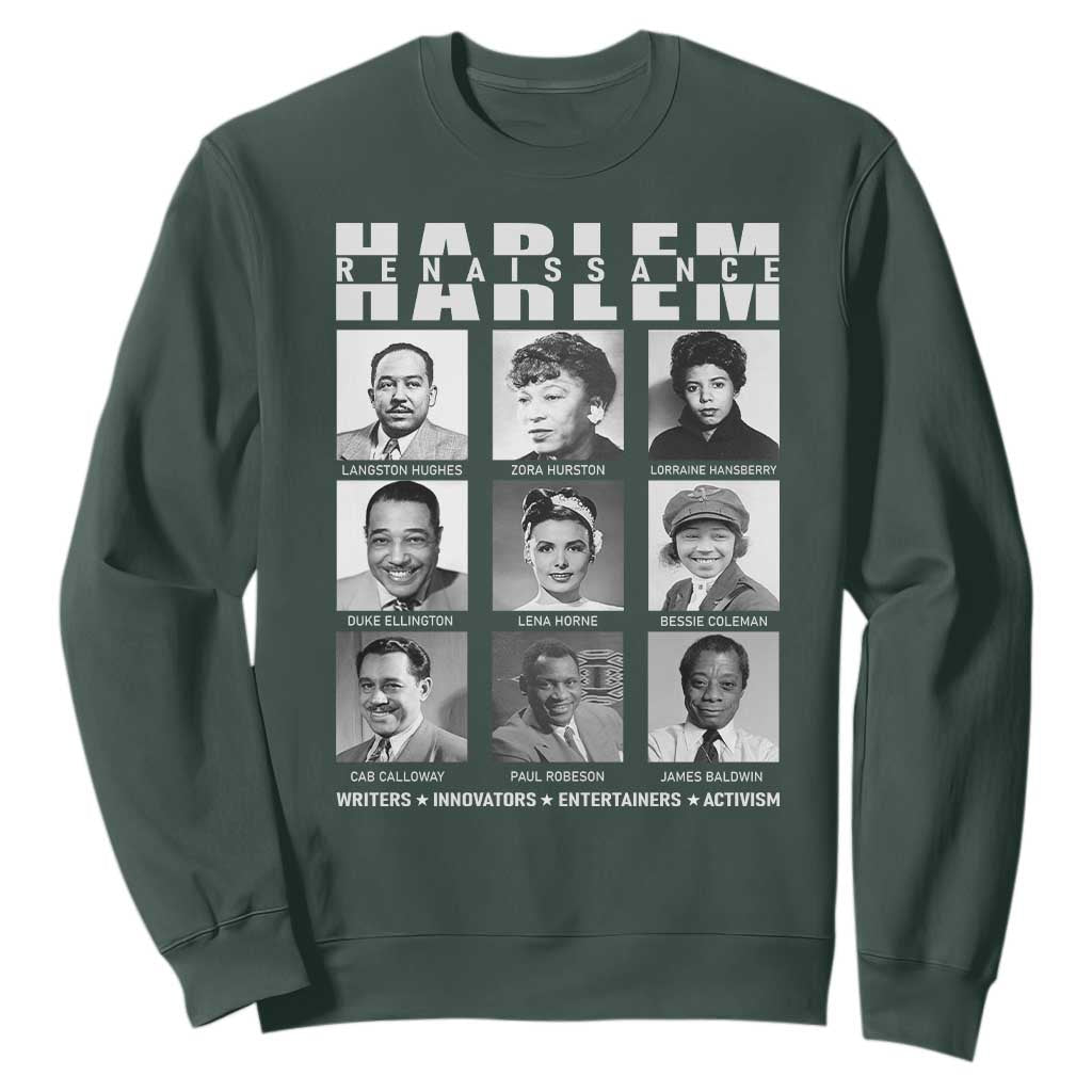 Harlem Renaissance Sweatshirt Black Writers Innovators Entertainers Activism Black History Month TS11