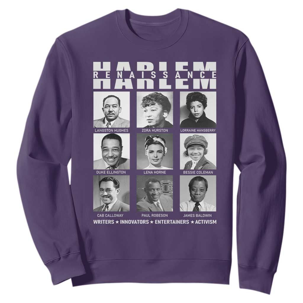Harlem Renaissance Sweatshirt Black Writers Innovators Entertainers Activism Black History Month TS11