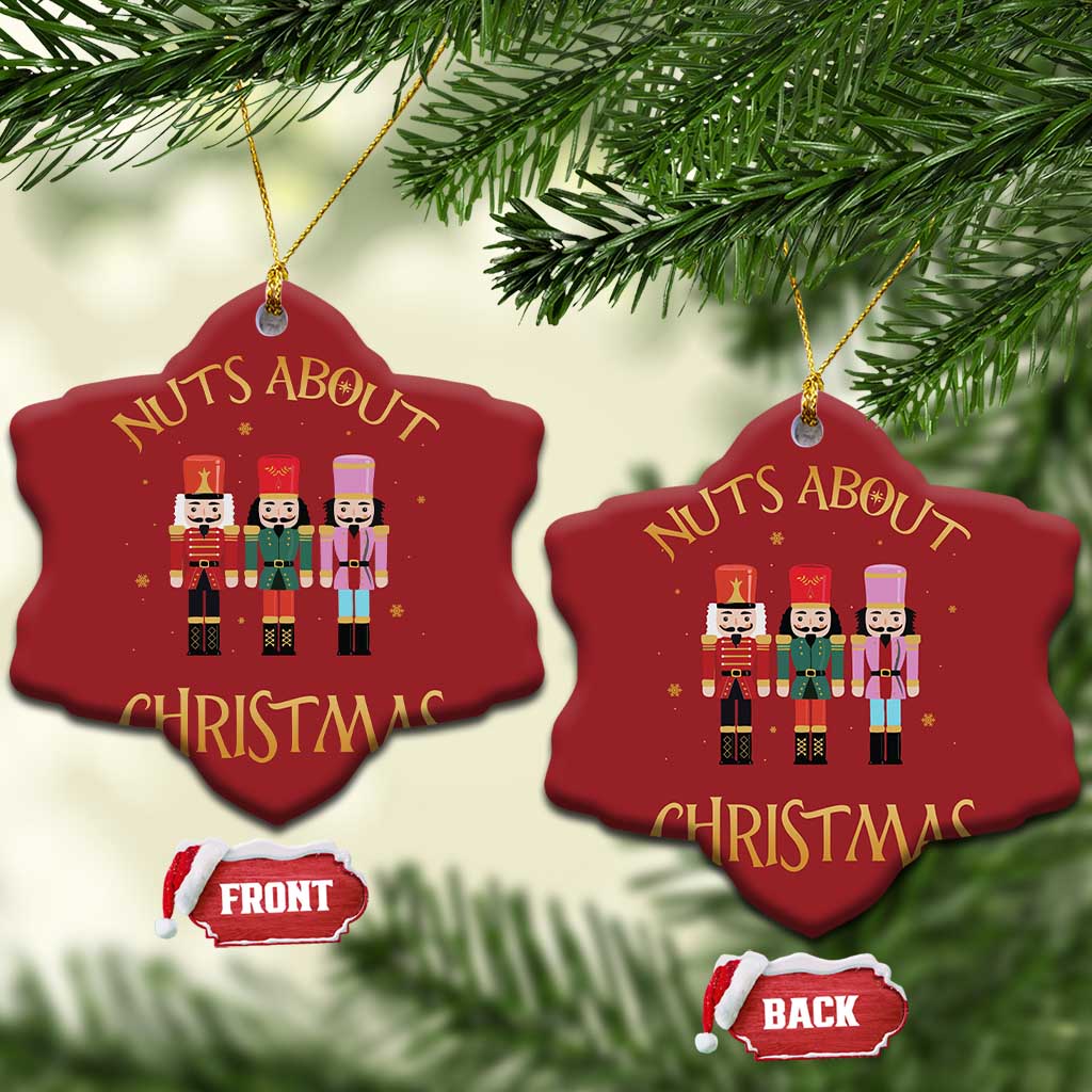 Funny Xmas Nutcracker Christmas Ornament Nuts About Xmas Snowflake TS11