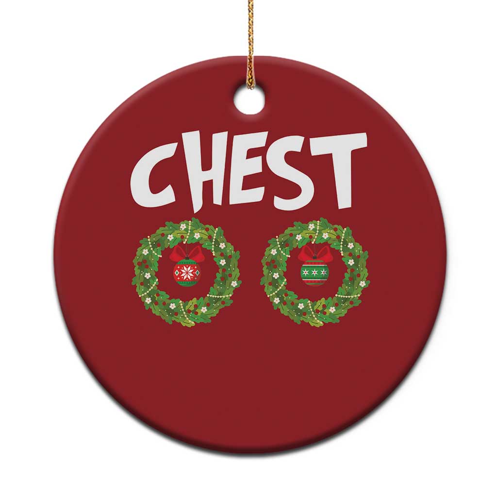 Funny Xmas Couple Christmas Ornament Chest Nuts Bauble Xmas Wreath TS11