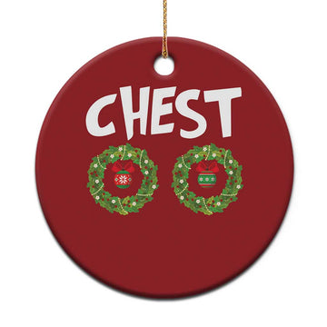 Funny Xmas Couple Christmas Ornament Chest Nuts Bauble Xmas Wreath TS11