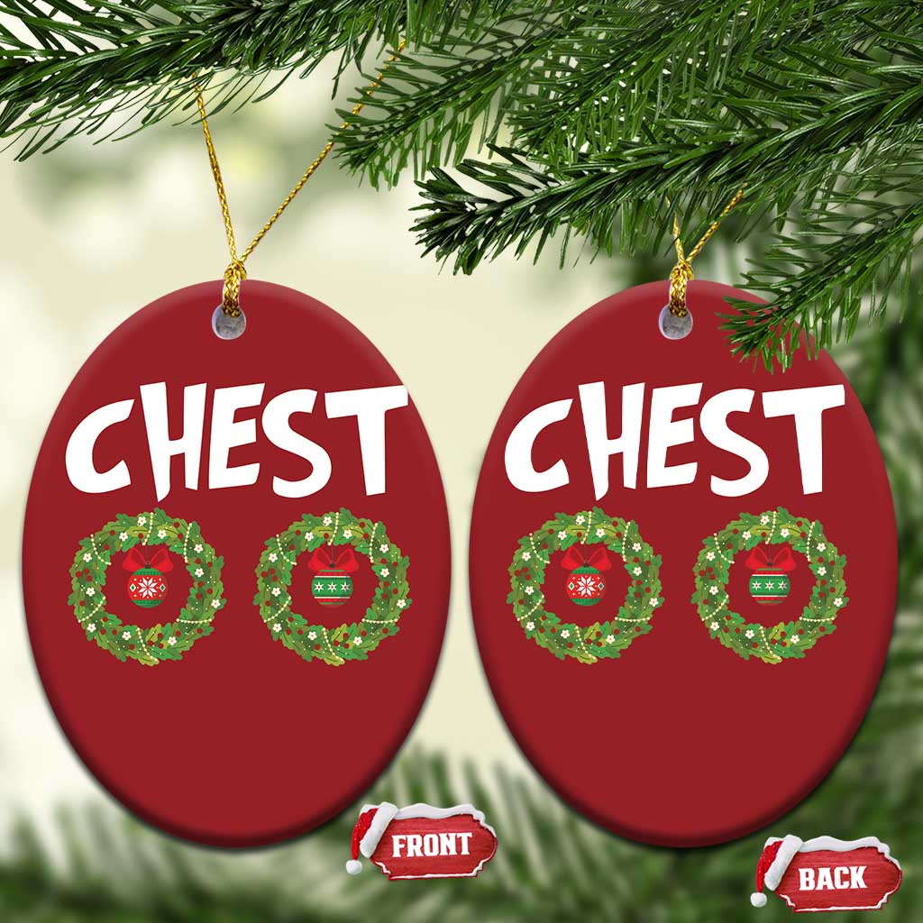Funny Xmas Couple Christmas Ornament Chest Nuts Bauble Xmas Wreath TS11