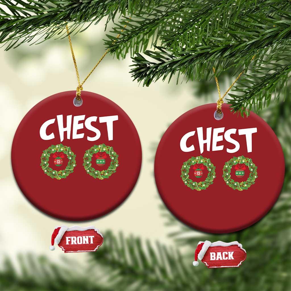 Funny Xmas Couple Christmas Ornament Chest Nuts Bauble Xmas Wreath TS11