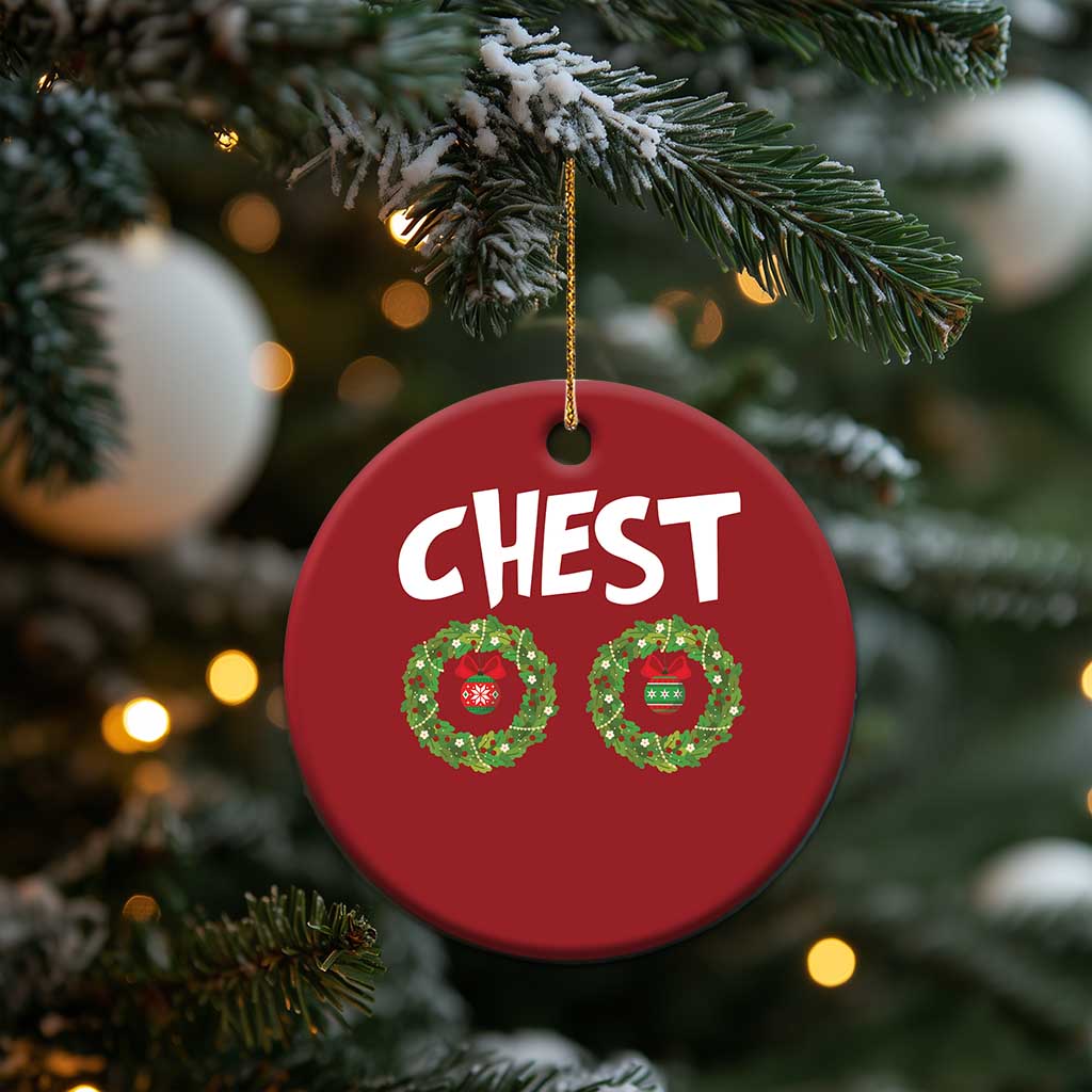 Funny Xmas Couple Christmas Ornament Chest Nuts Bauble Xmas Wreath TS11