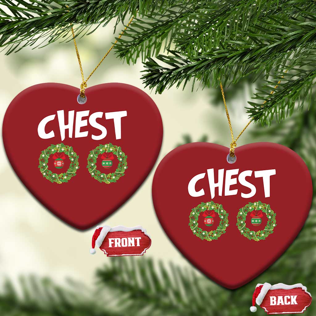 Funny Xmas Couple Christmas Ornament Chest Nuts Bauble Xmas Wreath TS11