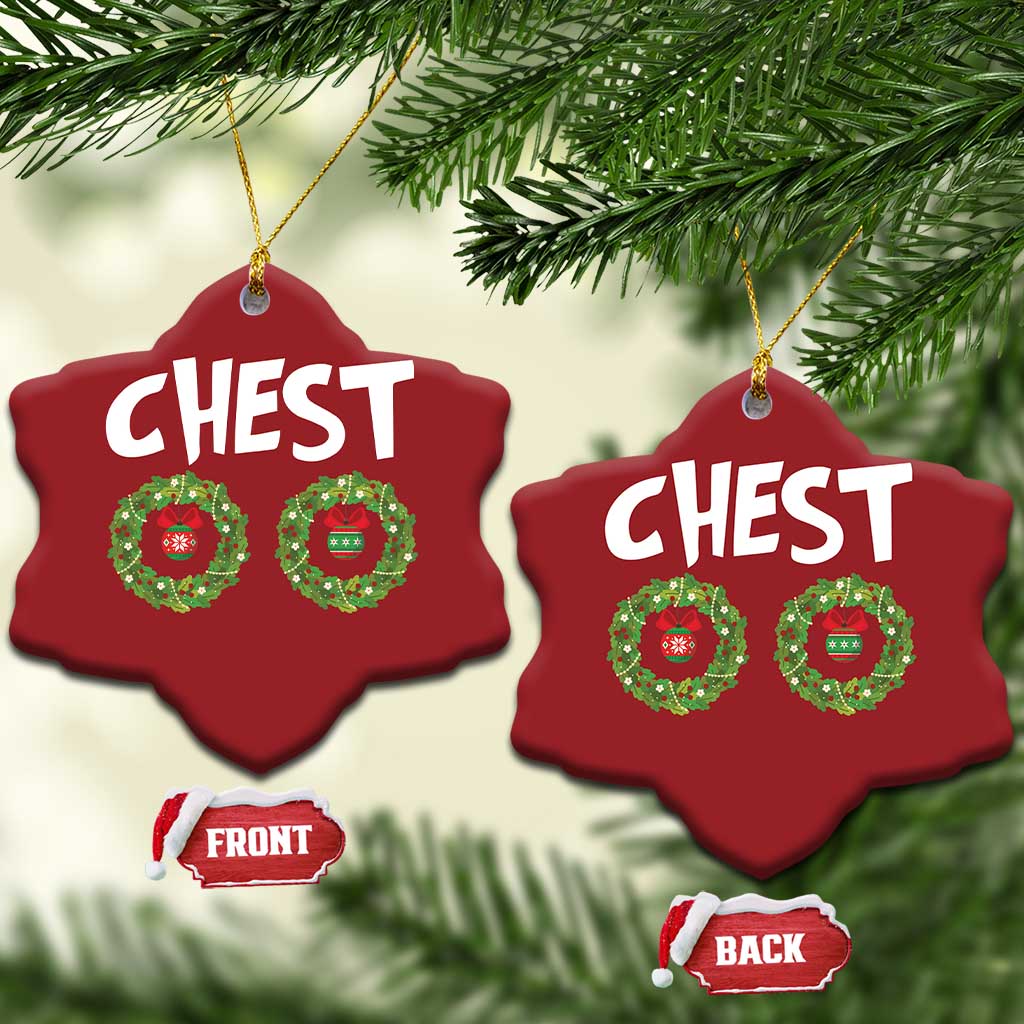 Funny Xmas Couple Christmas Ornament Chest Nuts Bauble Xmas Wreath TS11