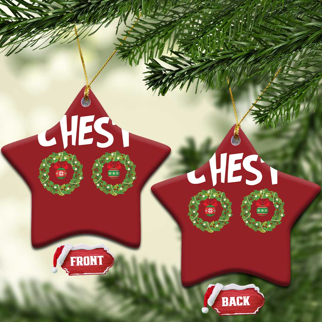 Funny Xmas Couple Christmas Ornament Chest Nuts Bauble Xmas Wreath TS11