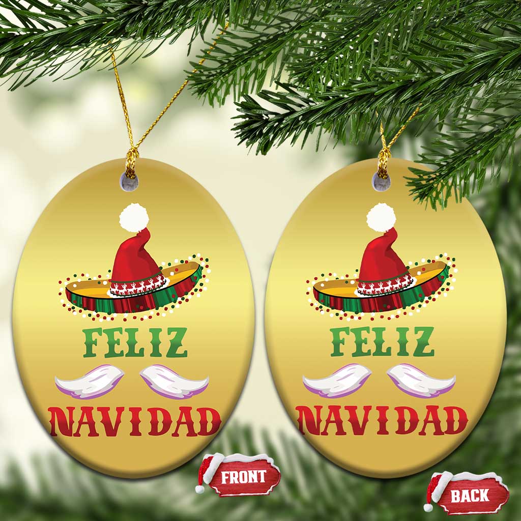 Funny Xmas In Mexico Christmas Ornament Feliz Navidad Sombrero Santa Hat TS11
