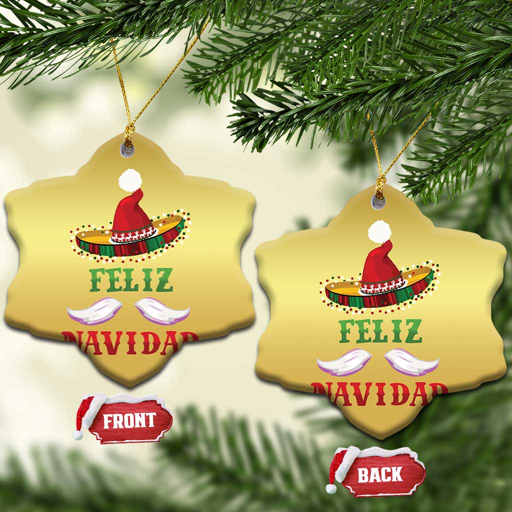 Funny Xmas In Mexico Christmas Ornament Feliz Navidad Sombrero Santa Hat TS11