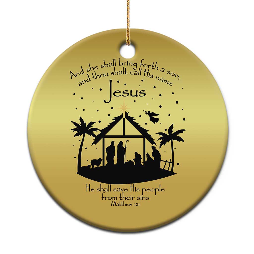 Christian Xmas Christmas Ornament And She Shall Bring Forth A Son And Thou Shalt Call His Name Jesus TS11