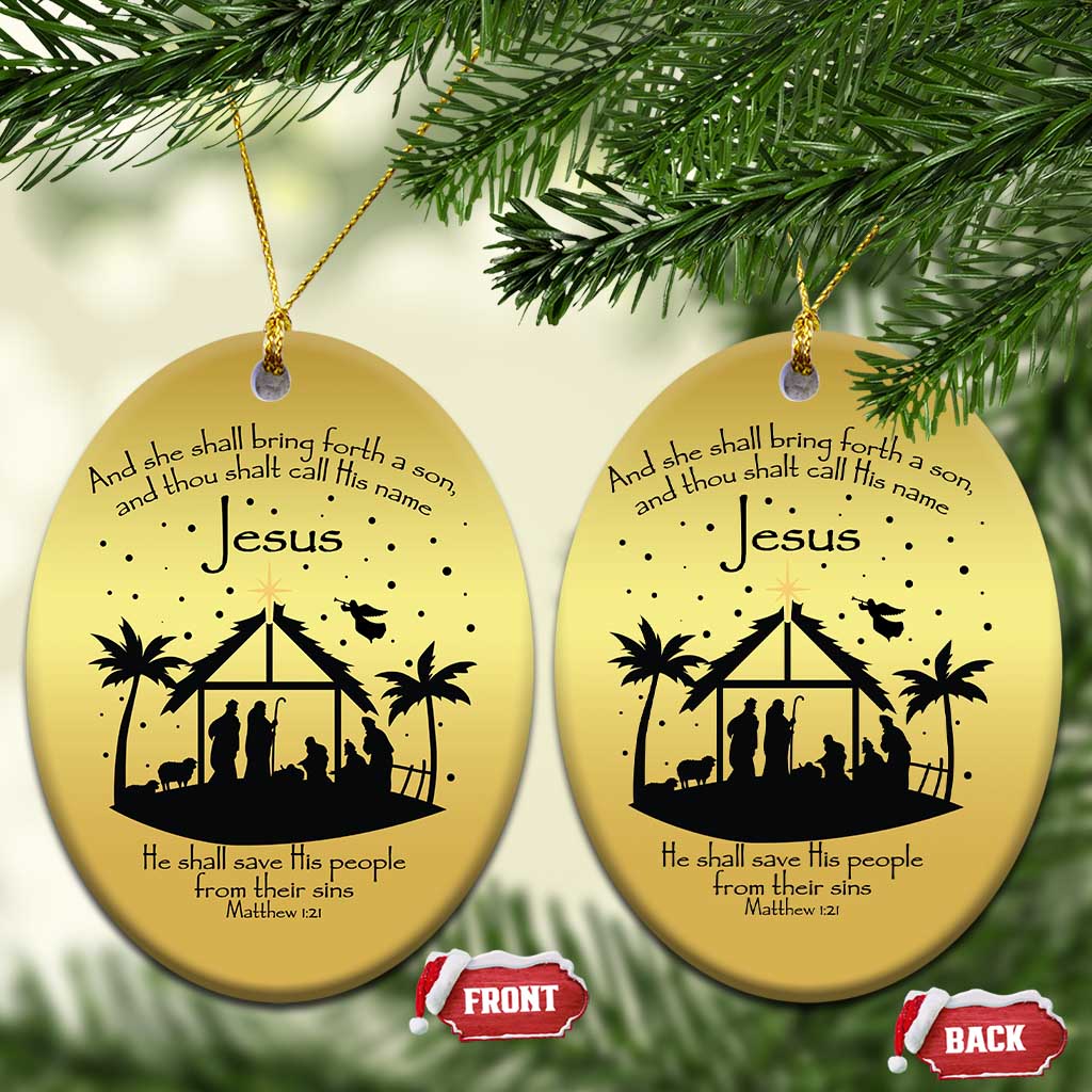 Christian Xmas Christmas Ornament And She Shall Bring Forth A Son And Thou Shalt Call His Name Jesus TS11