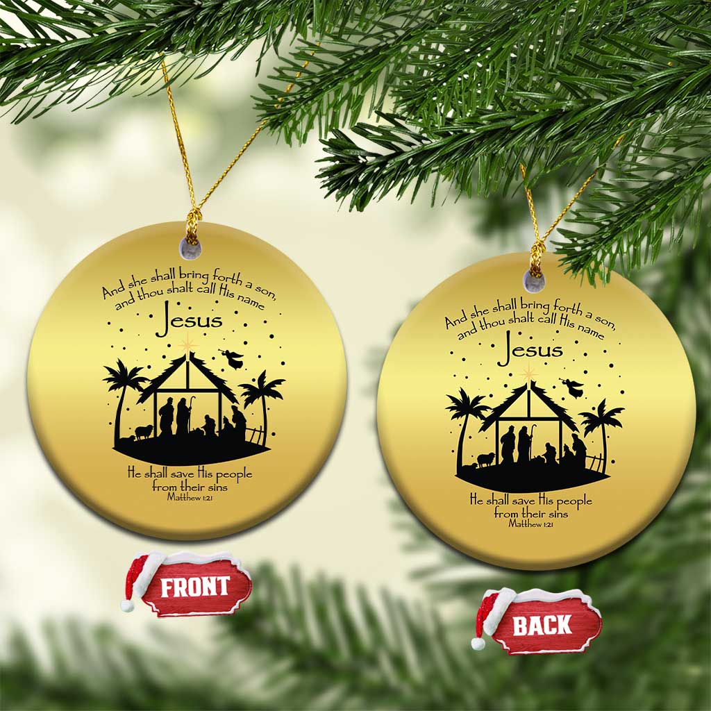 Christian Xmas Christmas Ornament And She Shall Bring Forth A Son And Thou Shalt Call His Name Jesus TS11