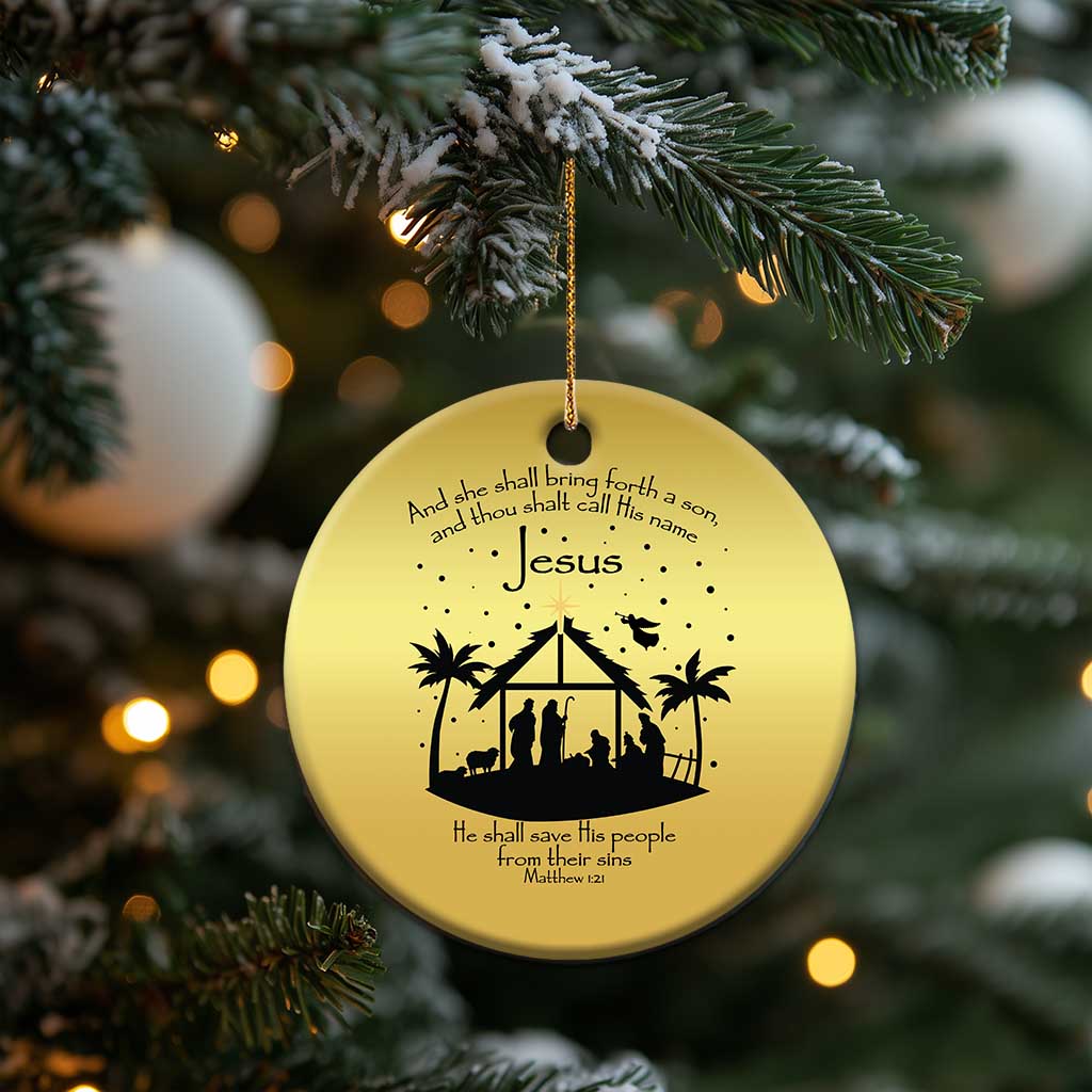 Christian Xmas Christmas Ornament And She Shall Bring Forth A Son And Thou Shalt Call His Name Jesus TS11
