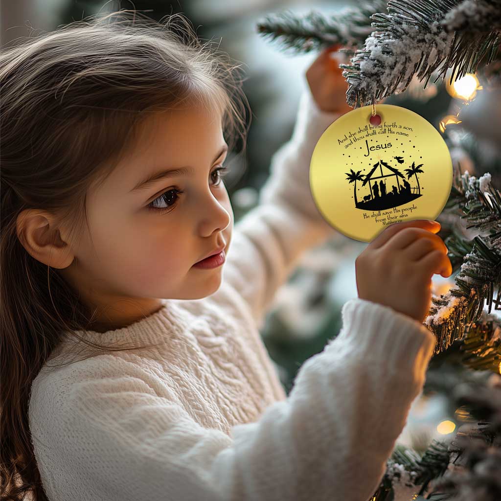Christian Xmas Christmas Ornament And She Shall Bring Forth A Son And Thou Shalt Call His Name Jesus TS11