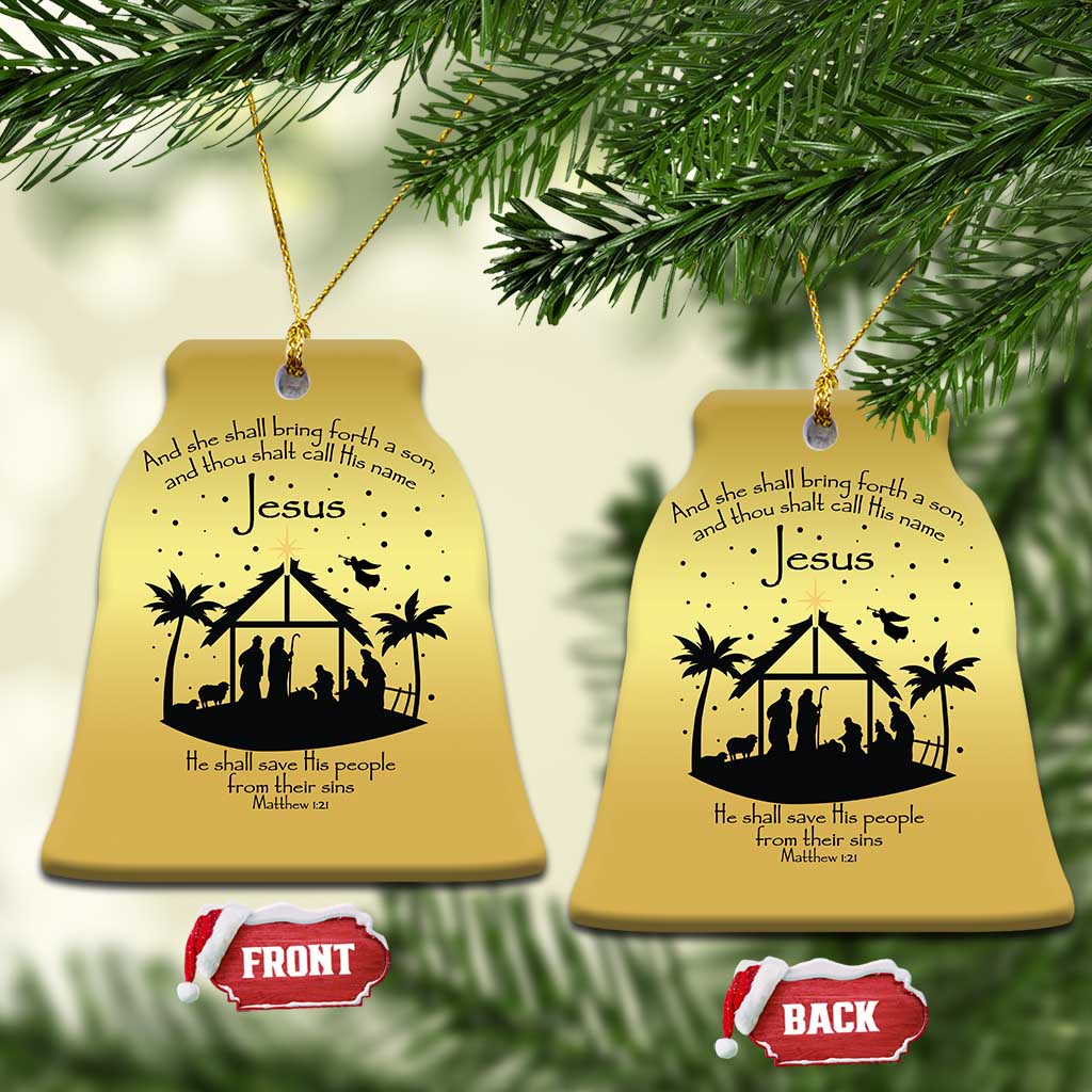 Christian Xmas Christmas Ornament And She Shall Bring Forth A Son And Thou Shalt Call His Name Jesus TS11