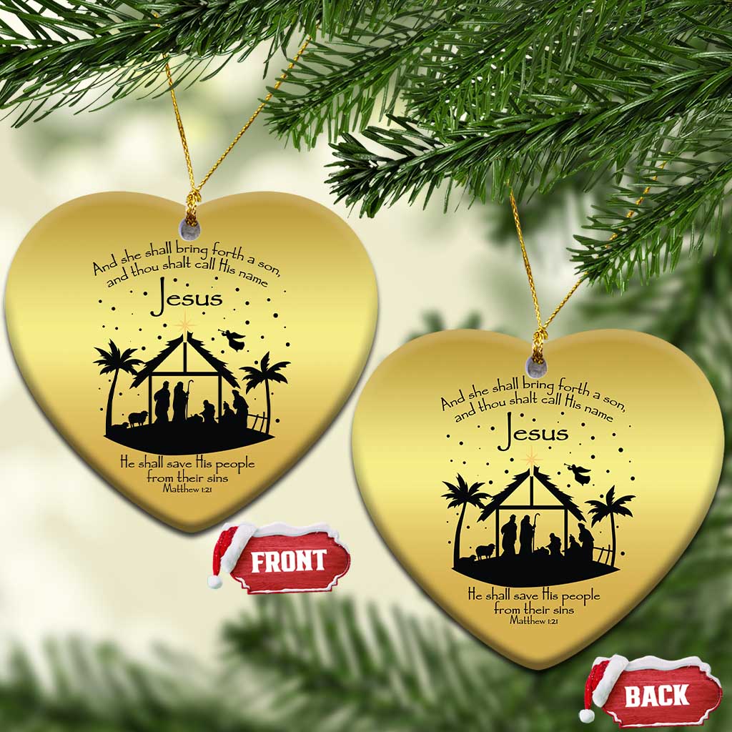 Christian Xmas Christmas Ornament And She Shall Bring Forth A Son And Thou Shalt Call His Name Jesus TS11