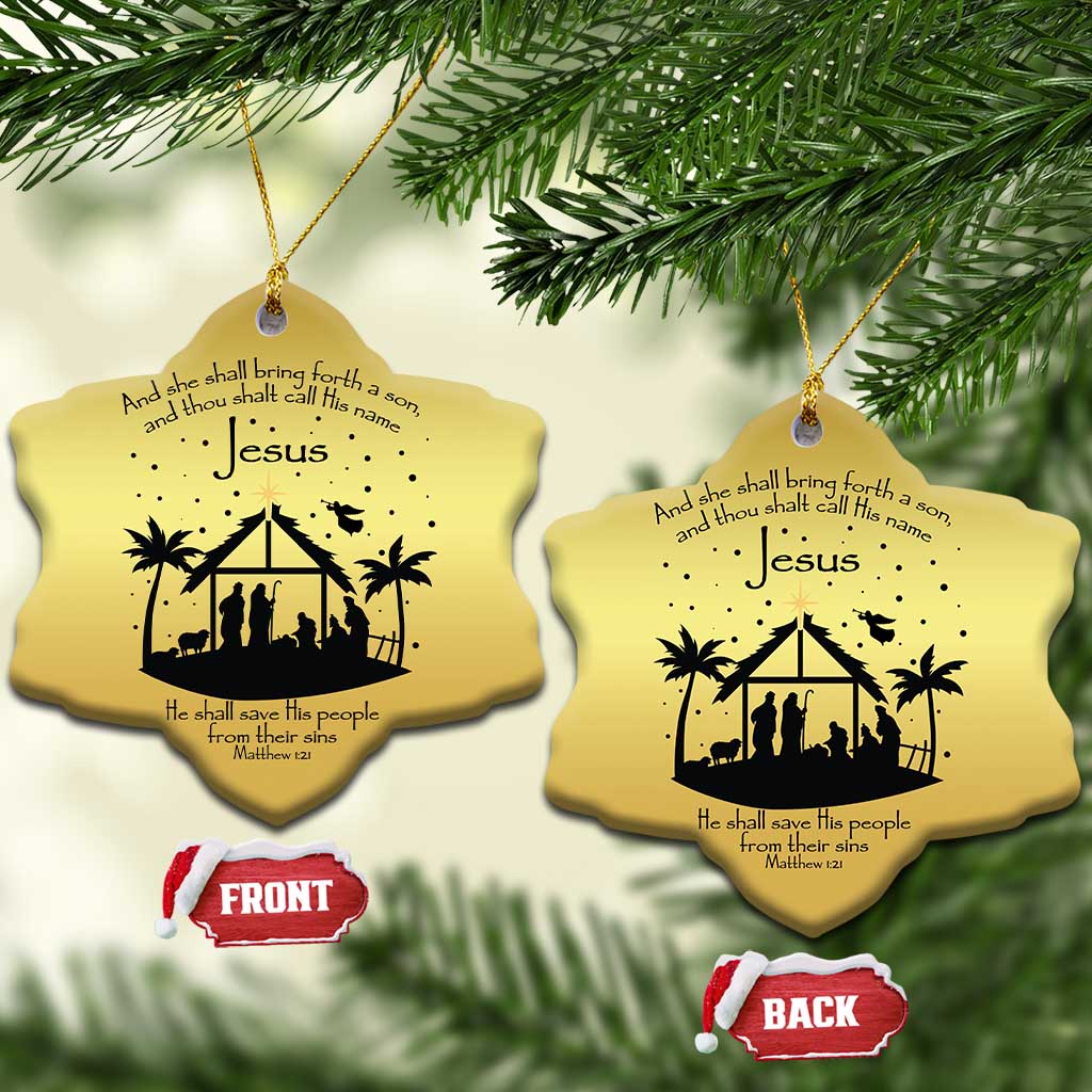 Christian Xmas Christmas Ornament And She Shall Bring Forth A Son And Thou Shalt Call His Name Jesus TS11