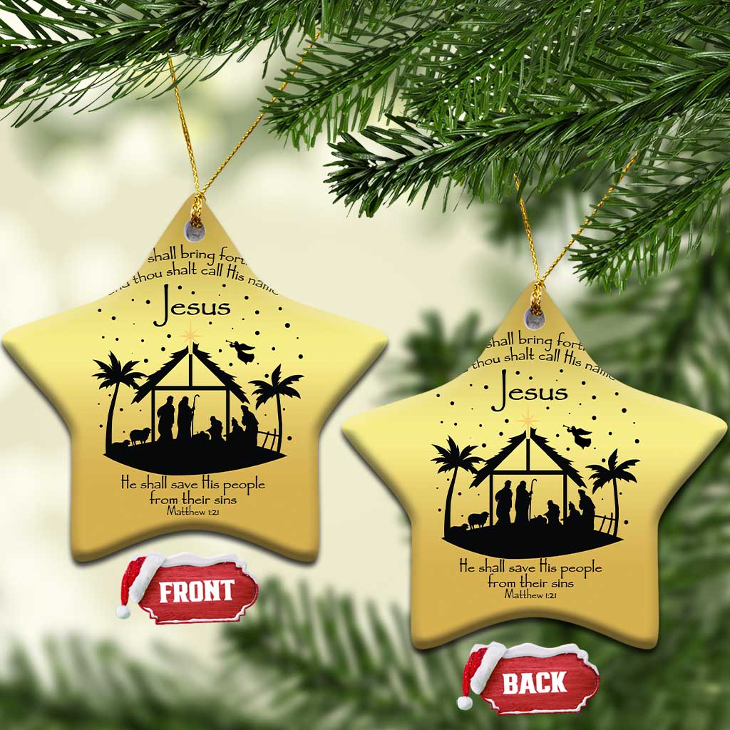 Christian Xmas Christmas Ornament And She Shall Bring Forth A Son And Thou Shalt Call His Name Jesus TS11