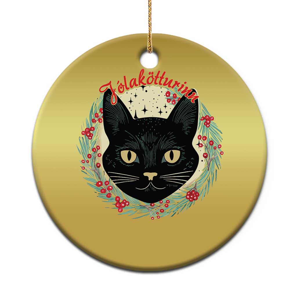 Funny Yule Cat Christmas Ornament Jólakötturinn Yule Xmas Black Cat TS11