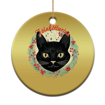 Funny Yule Cat Christmas Ornament Jólakötturinn Yule Xmas Black Cat TS11