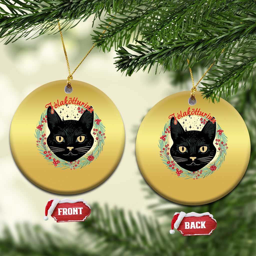 Funny Yule Cat Christmas Ornament Jólakötturinn Yule Xmas Black Cat TS11