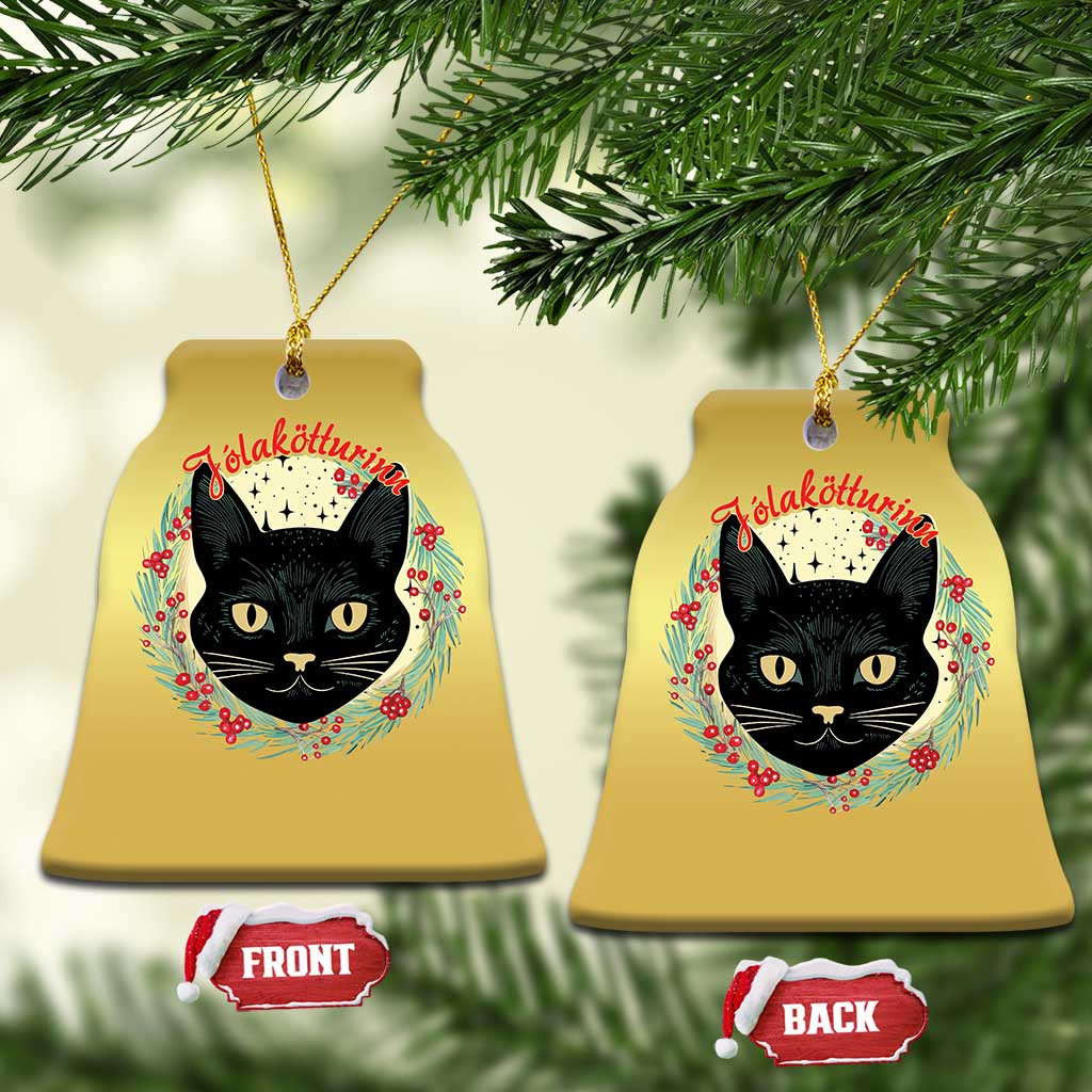 Funny Yule Cat Christmas Ornament Jólakötturinn Yule Xmas Black Cat TS11
