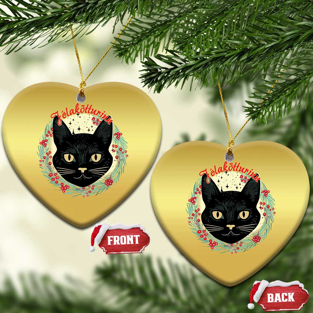 Funny Yule Cat Christmas Ornament Jólakötturinn Yule Xmas Black Cat TS11