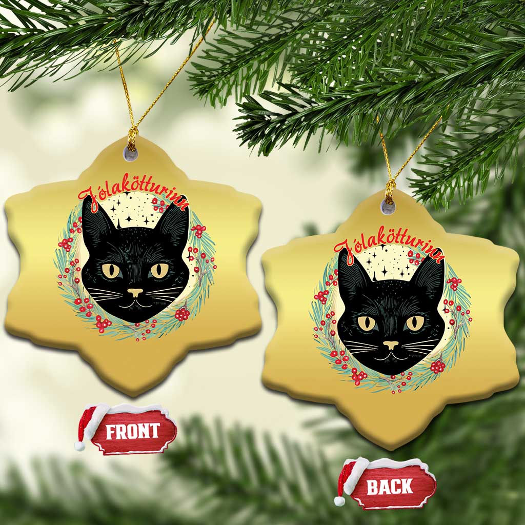 Funny Yule Cat Christmas Ornament Jólakötturinn Yule Xmas Black Cat TS11
