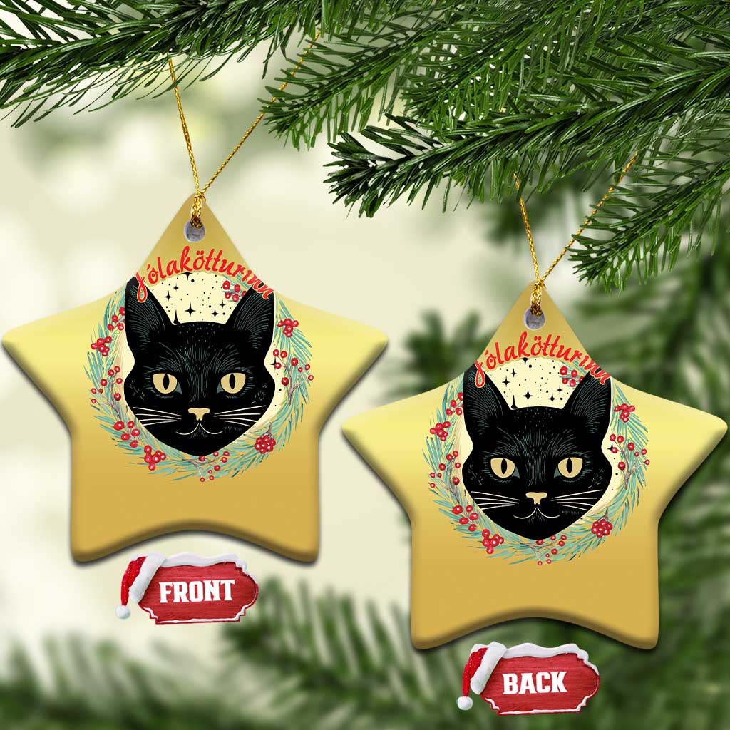 Funny Yule Cat Christmas Ornament Jólakötturinn Yule Xmas Black Cat TS11
