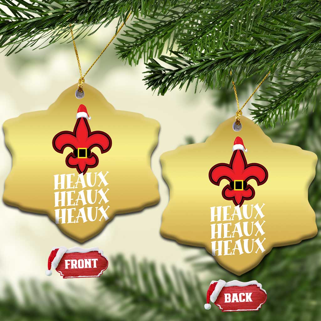 Funny Cajun Louisiana Xmas Christmas Ornament Heaux Heaux Heaux New Orleans Santa Hat TS11