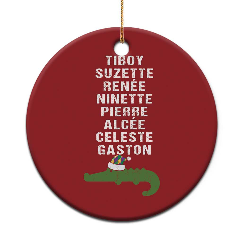 Funny Cajun Louisiana Xmas Christmas Ornament Eight Crocodiles New Orleans Santa TS11