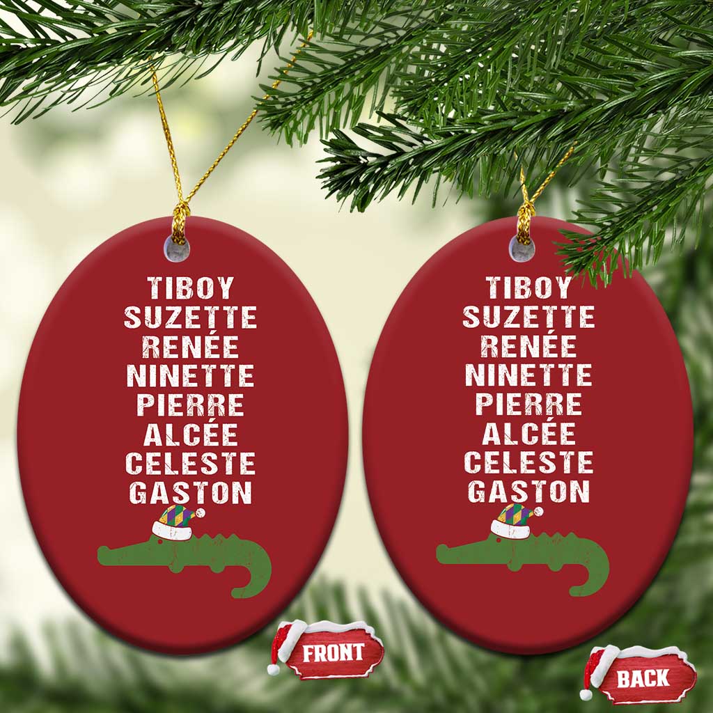 Funny Cajun Louisiana Xmas Christmas Ornament Eight Crocodiles New Orleans Santa TS11