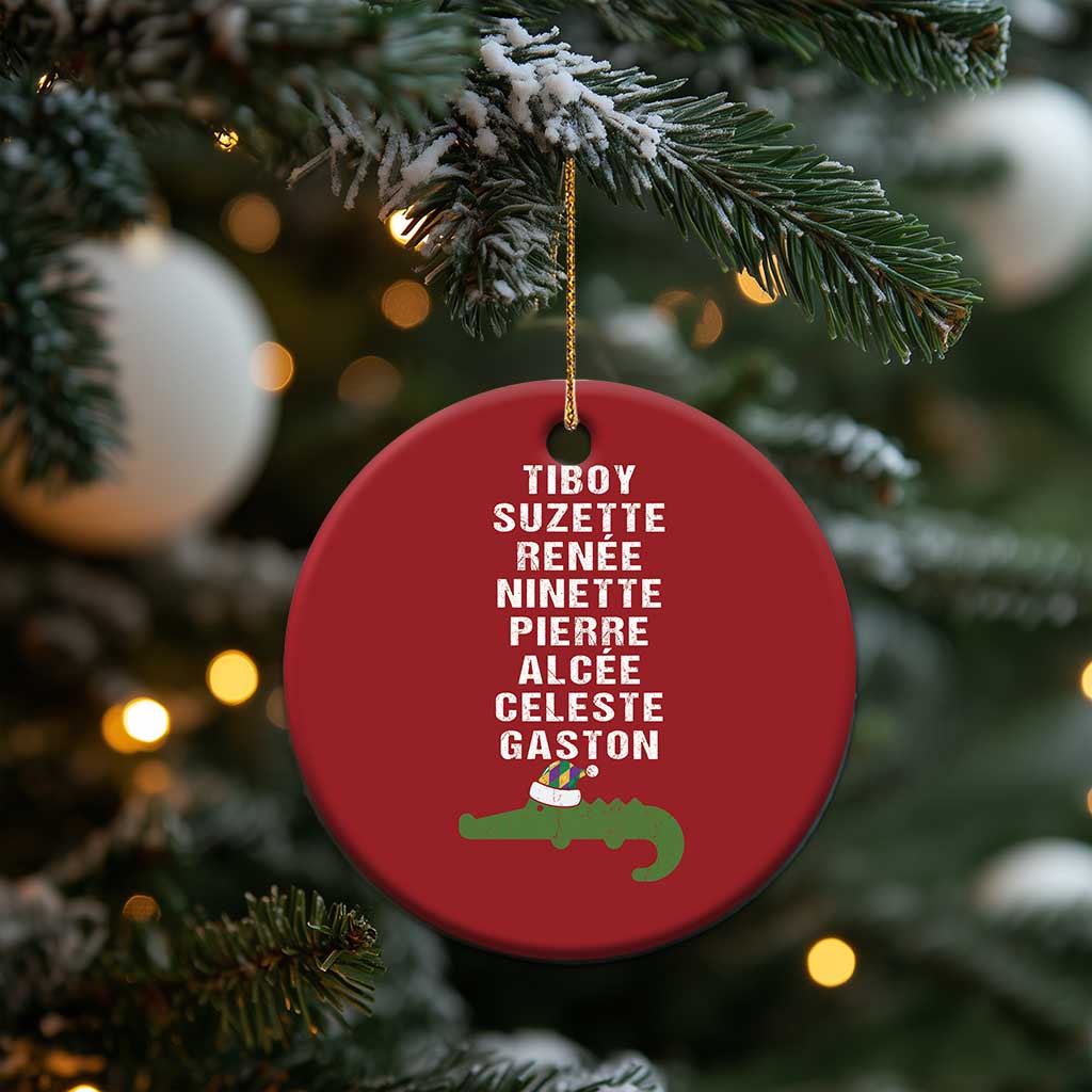 Funny Cajun Louisiana Xmas Christmas Ornament Eight Crocodiles New Orleans Santa TS11