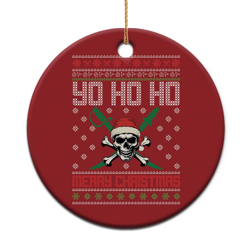 Funny Xmas Pirate Santa Christmas Ornament Yo Ho Ho Merry Xmas Skull Santa Hat TS11