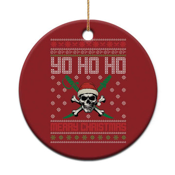 Funny Xmas Pirate Santa Christmas Ornament Yo Ho Ho Merry Xmas Skull Santa Hat TS11