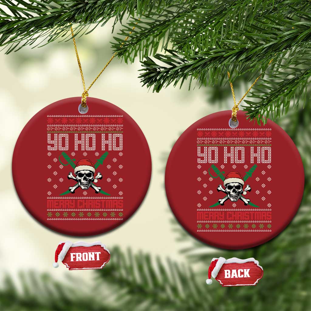 Funny Xmas Pirate Santa Christmas Ornament Yo Ho Ho Merry Xmas Skull Santa Hat TS11