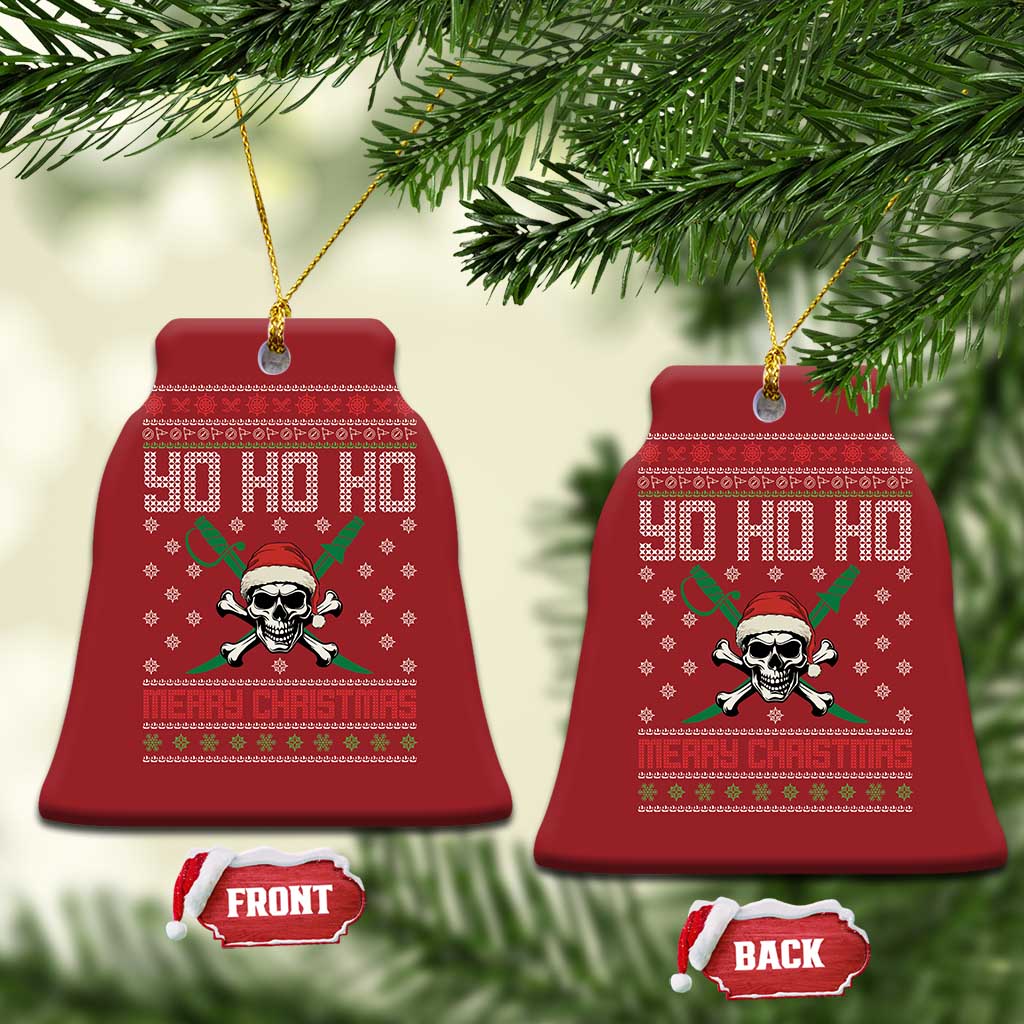 Funny Xmas Pirate Santa Christmas Ornament Yo Ho Ho Merry Xmas Skull Santa Hat TS11