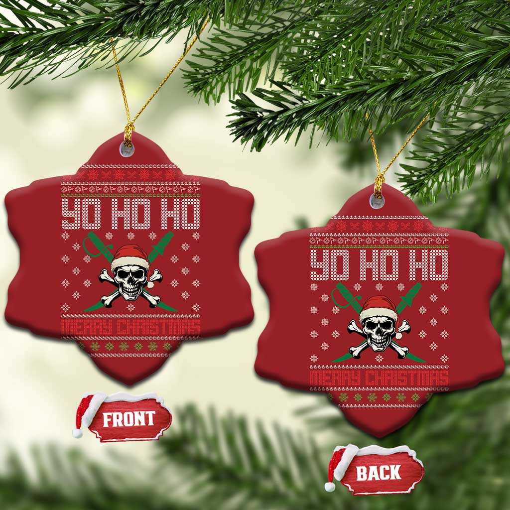 Funny Xmas Pirate Santa Christmas Ornament Yo Ho Ho Merry Xmas Skull Santa Hat TS11