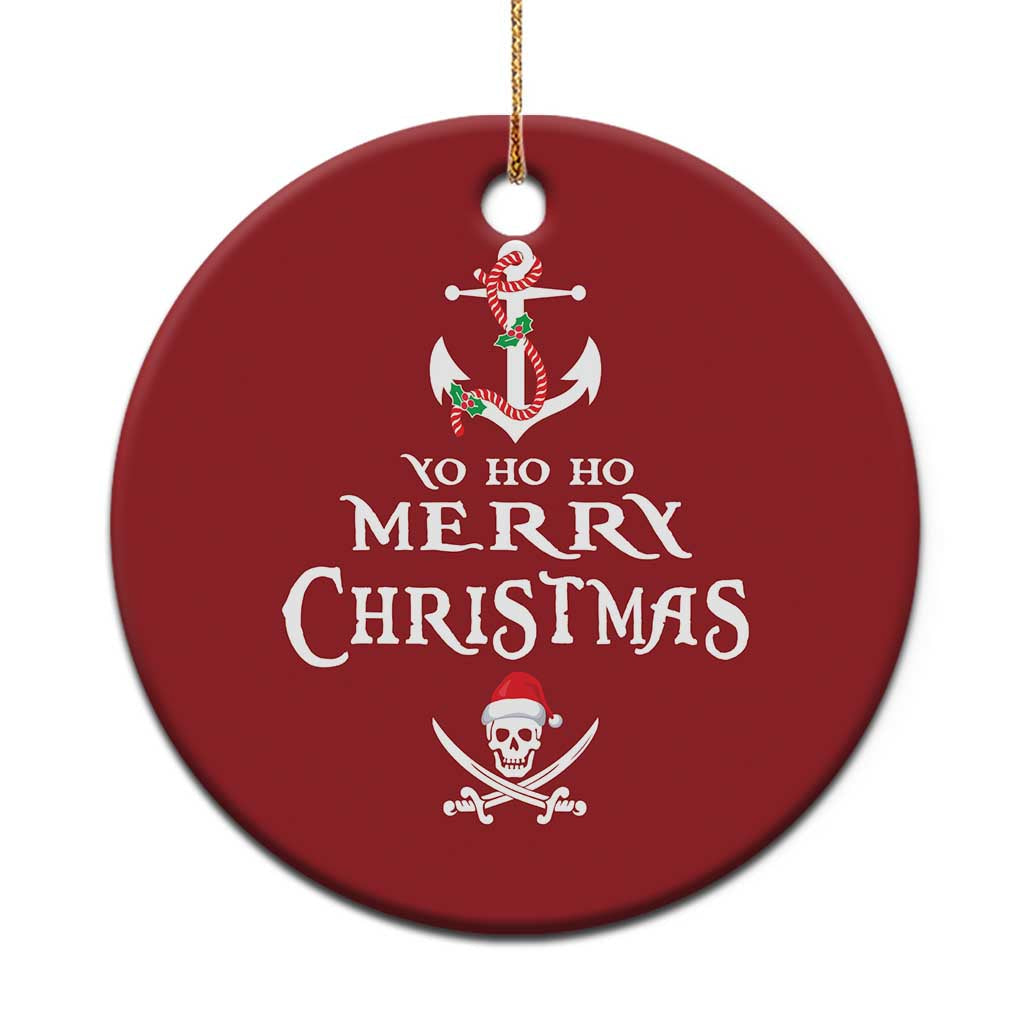 Funny Xmas Pirate Christmas Ornament Yo Ho Ho Merry Xmas Anchor Santa Skull TS11