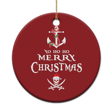 Funny Xmas Pirate Christmas Ornament Yo Ho Ho Merry Xmas Anchor Santa Skull TS11