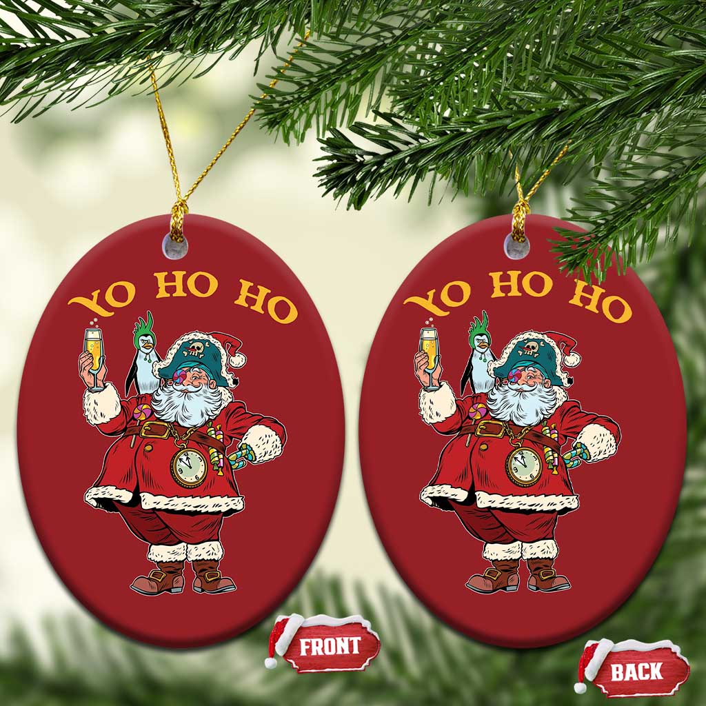 Funny Xmas Pirate Santa Christmas Ornament Yo Ho Ho Holiday Xmas Pirate TS11