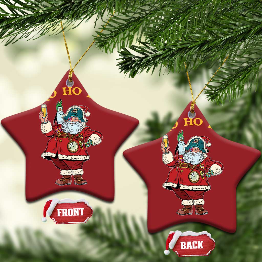 Funny Xmas Pirate Santa Christmas Ornament Yo Ho Ho Holiday Xmas Pirate TS11
