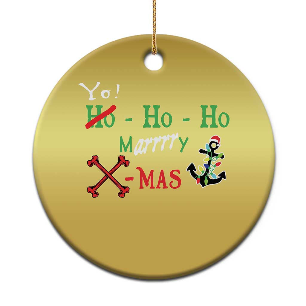 Funny Xmas Pirate Christmas Ornament Yo Ho Ho Marrrrry X-Mas Anchor Santa Hat TS11