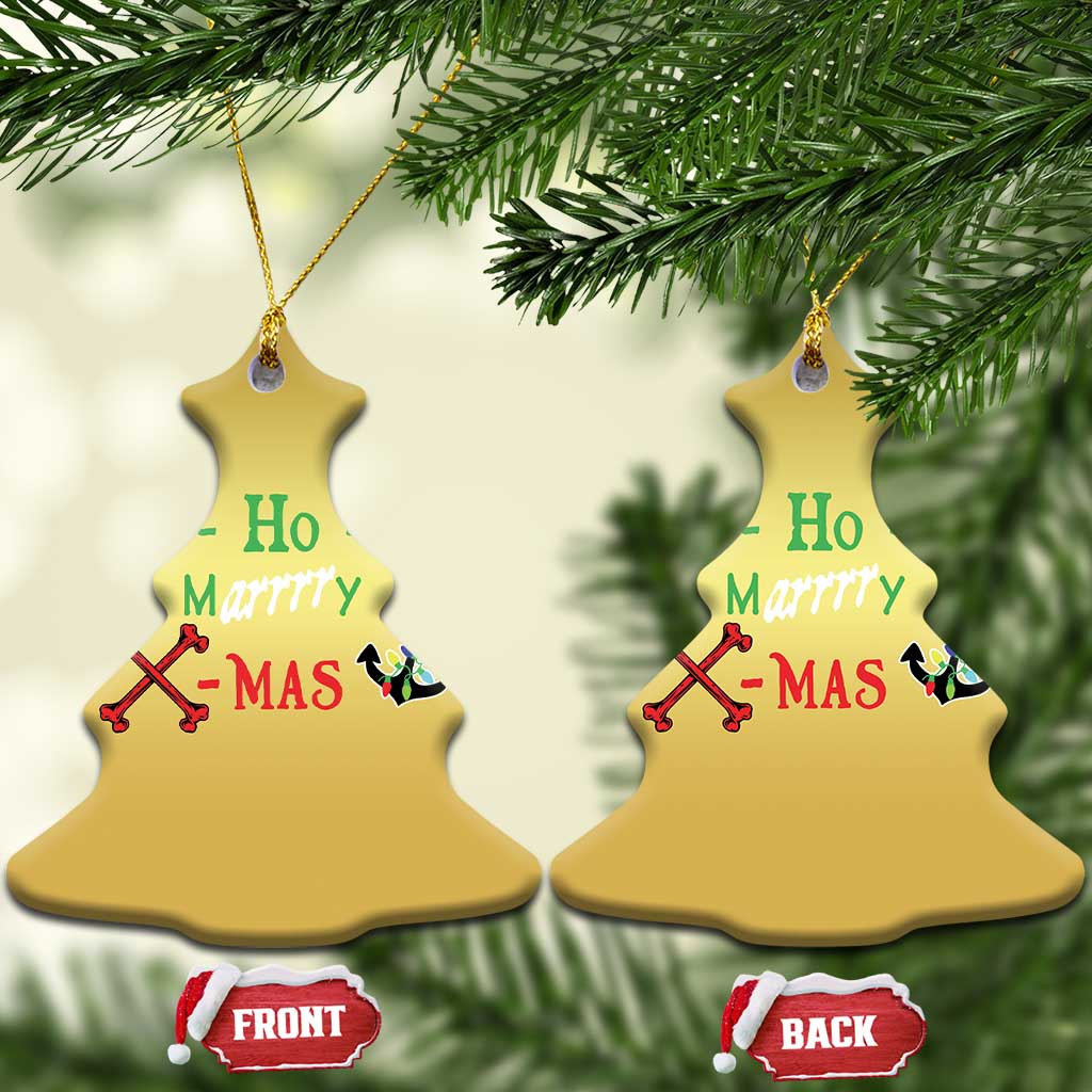 Funny Xmas Pirate Christmas Ornament Yo Ho Ho Marrrrry X-Mas Anchor Santa Hat TS11