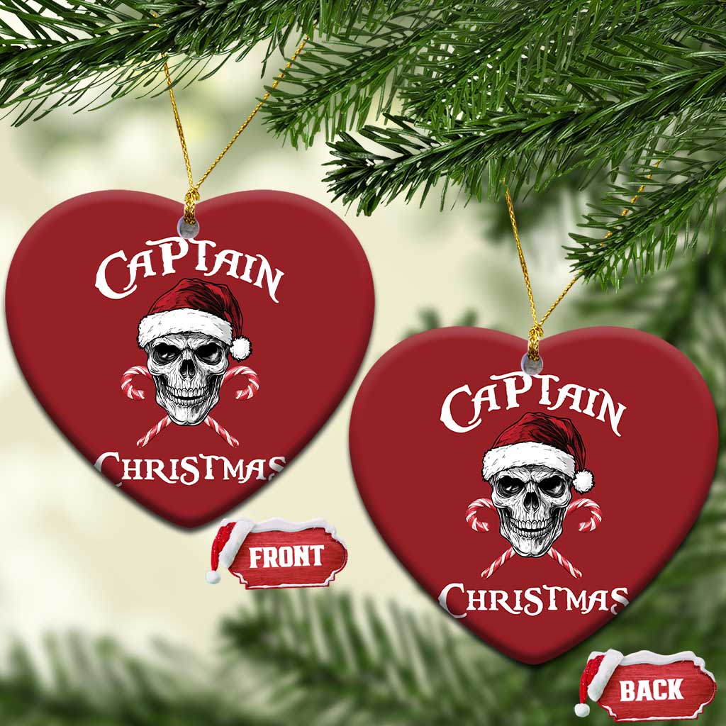 Funny Xmas Pirate Santa Christmas Ornament Captain Xmas Skull Candy Canes TS11