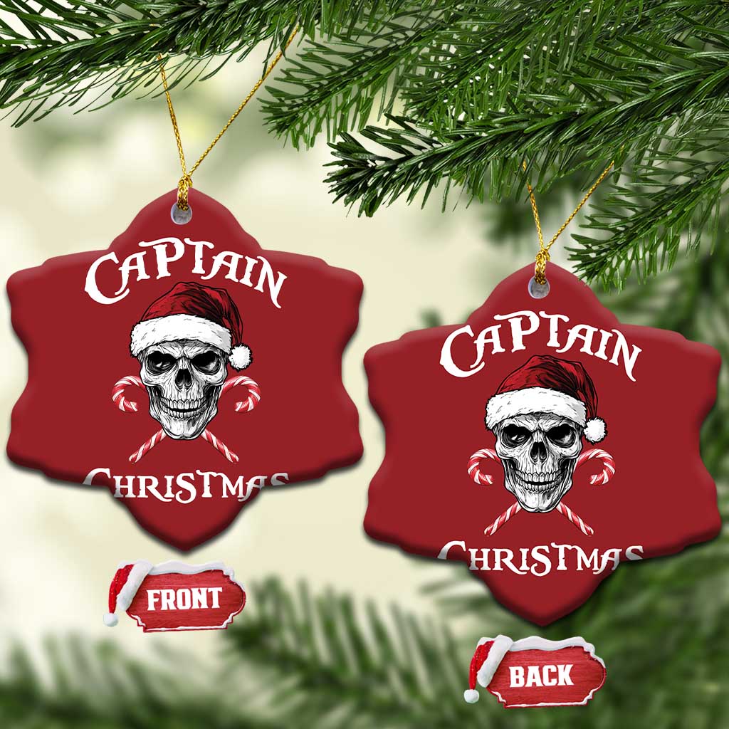 Funny Xmas Pirate Santa Christmas Ornament Captain Xmas Skull Candy Canes TS11